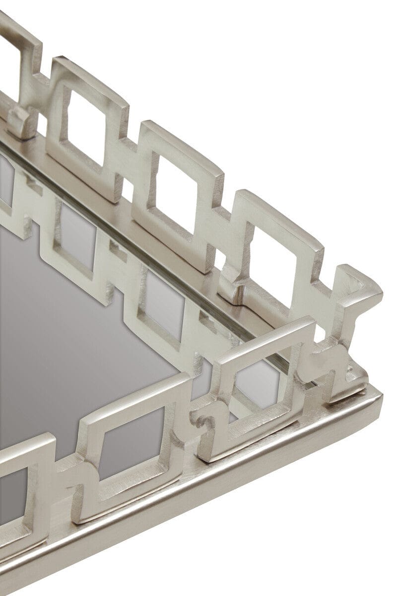 Hamilton Interiors Accessories Rhoda Square Nickel Finish Mirror Tray House of Isabella UK