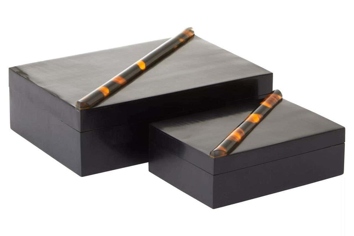 Hamilton Interiors Accessories Roma Set Of Two Tortoise Shell Trinket Boxes House of Isabella UK