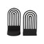 Hamilton Interiors Accessories Rubi Set Of Two Black Finish Arched Bookends House of Isabella UK