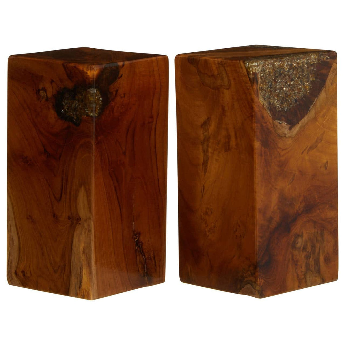 Hamilton Interiors Accessories Sakra Set Of 2 Teak Wood Bookends House of Isabella UK
