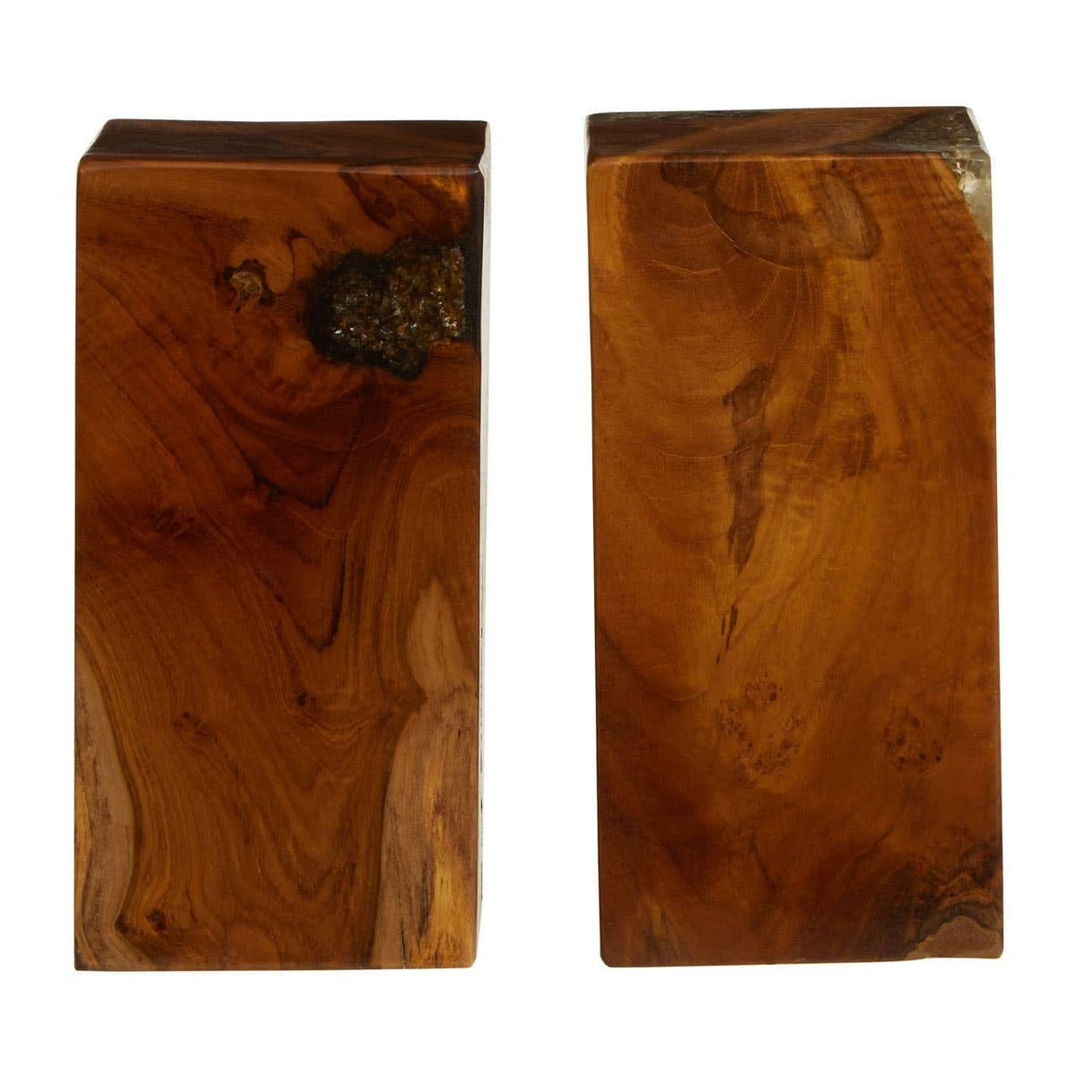 Hamilton Interiors Accessories Sakra Set Of 2 Teak Wood Bookends House of Isabella UK