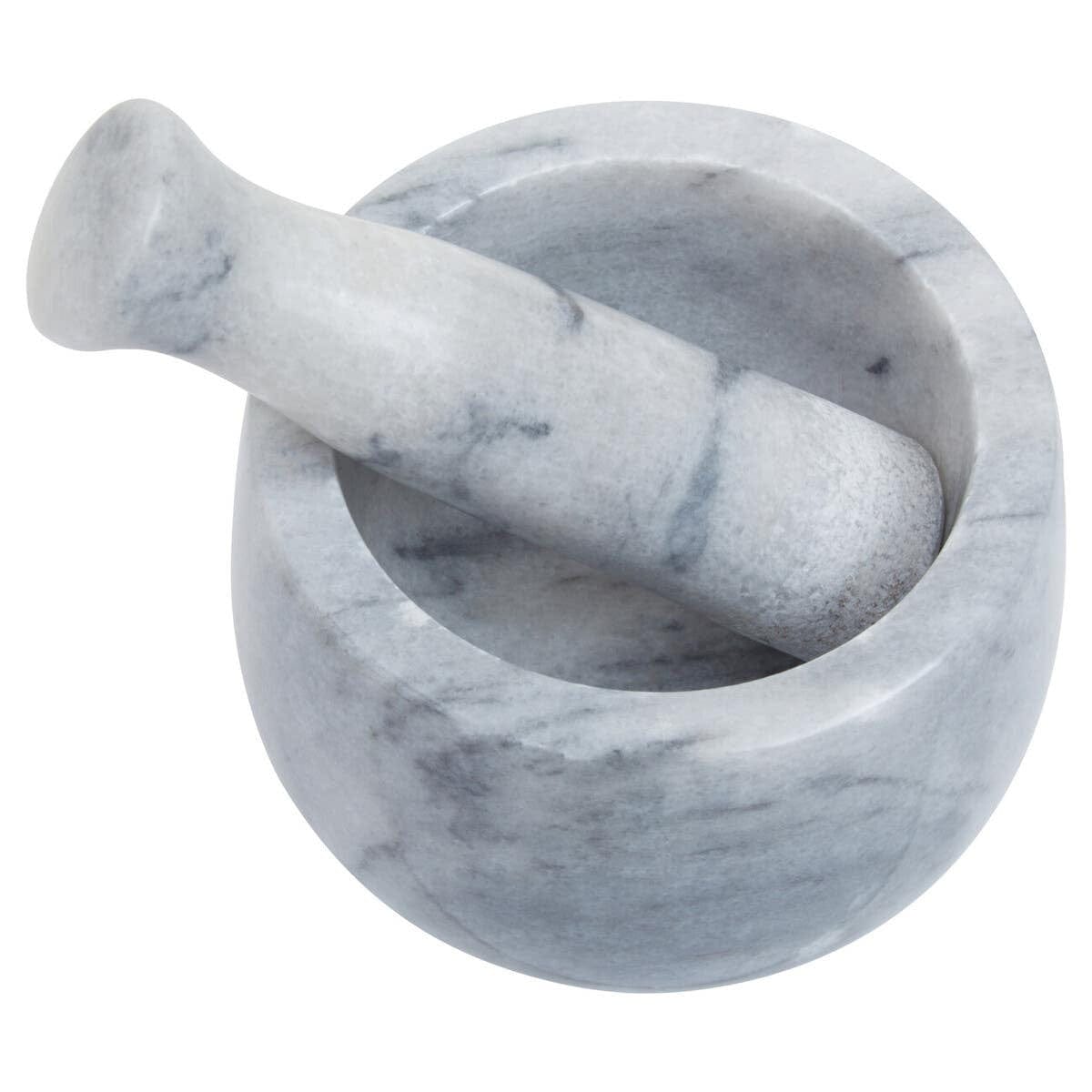 Hamilton Interiors Accessories Salerno Grey Marble Straight Mortar And Pestle House of Isabella UK