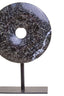 Hamilton Interiors Accessories Salmo Extra Small Black Marble Round Dia 15cm Disc Sculpture House of Isabella UK