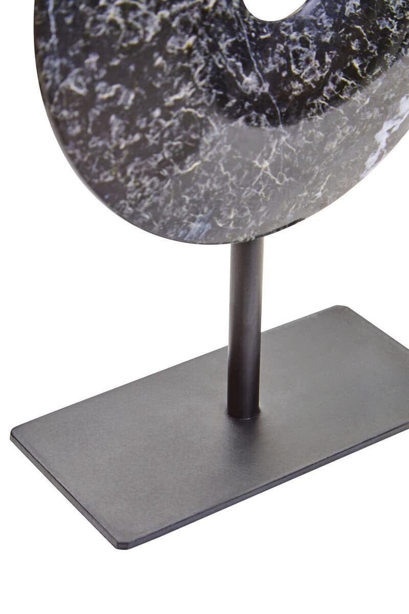 Hamilton Interiors Accessories Salmo Extra Small Black Marble Round Dia 15cm Disc Sculpture House of Isabella UK