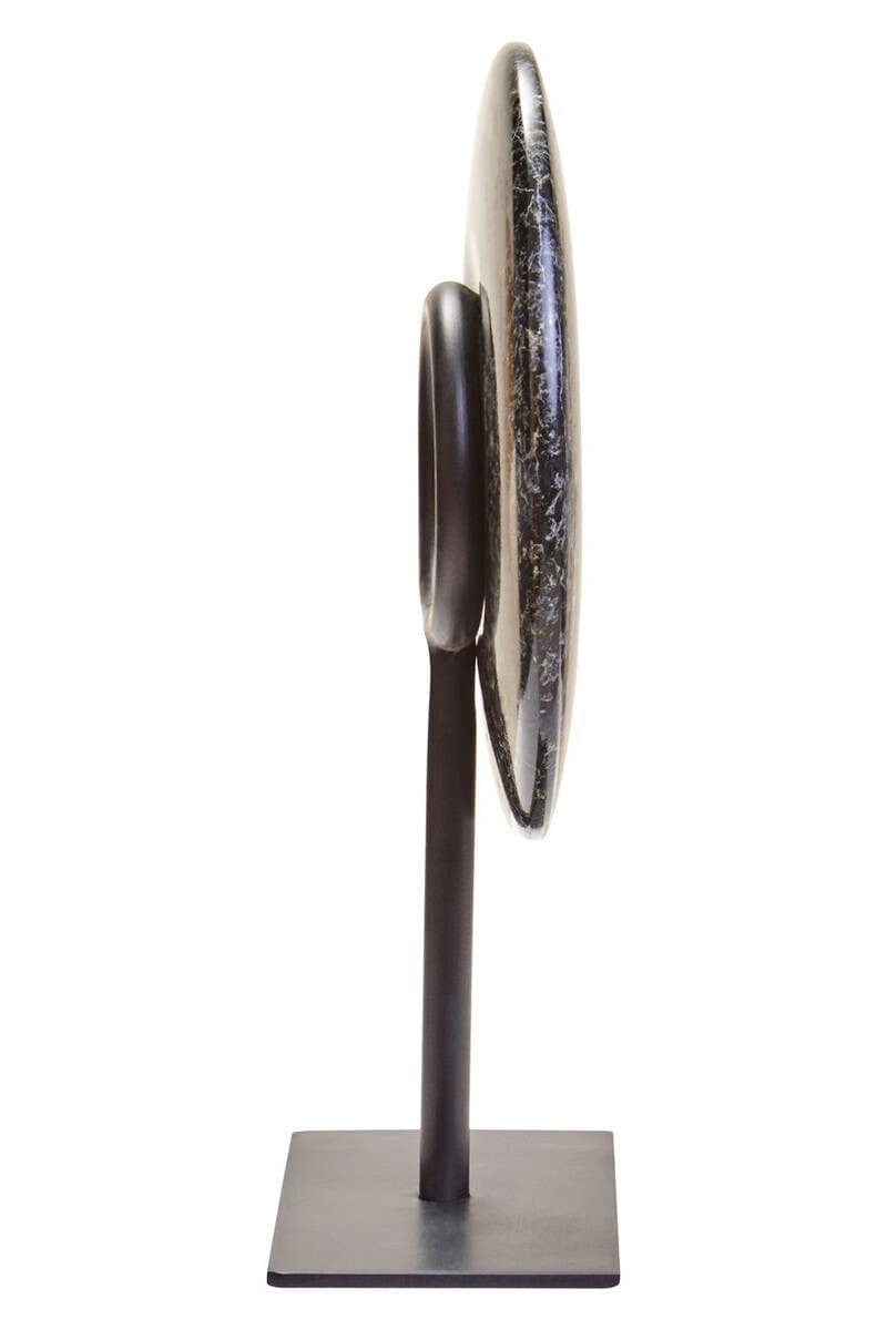 Hamilton Interiors Accessories Salmo Extra Small Black Marble Round Dia 15cm Disc Sculpture House of Isabella UK