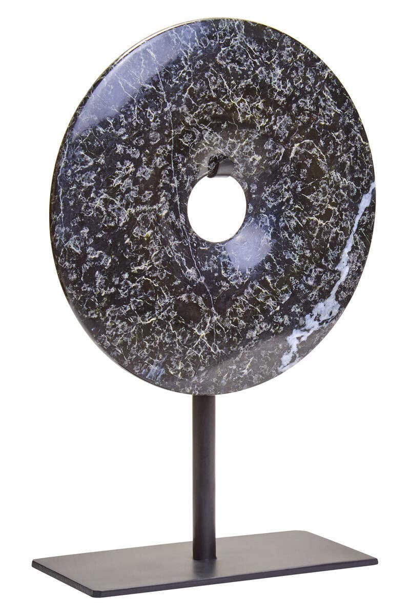 Hamilton Interiors Accessories Salmo Extra Small Black Marble Round Dia 15cm Disc Sculpture House of Isabella UK