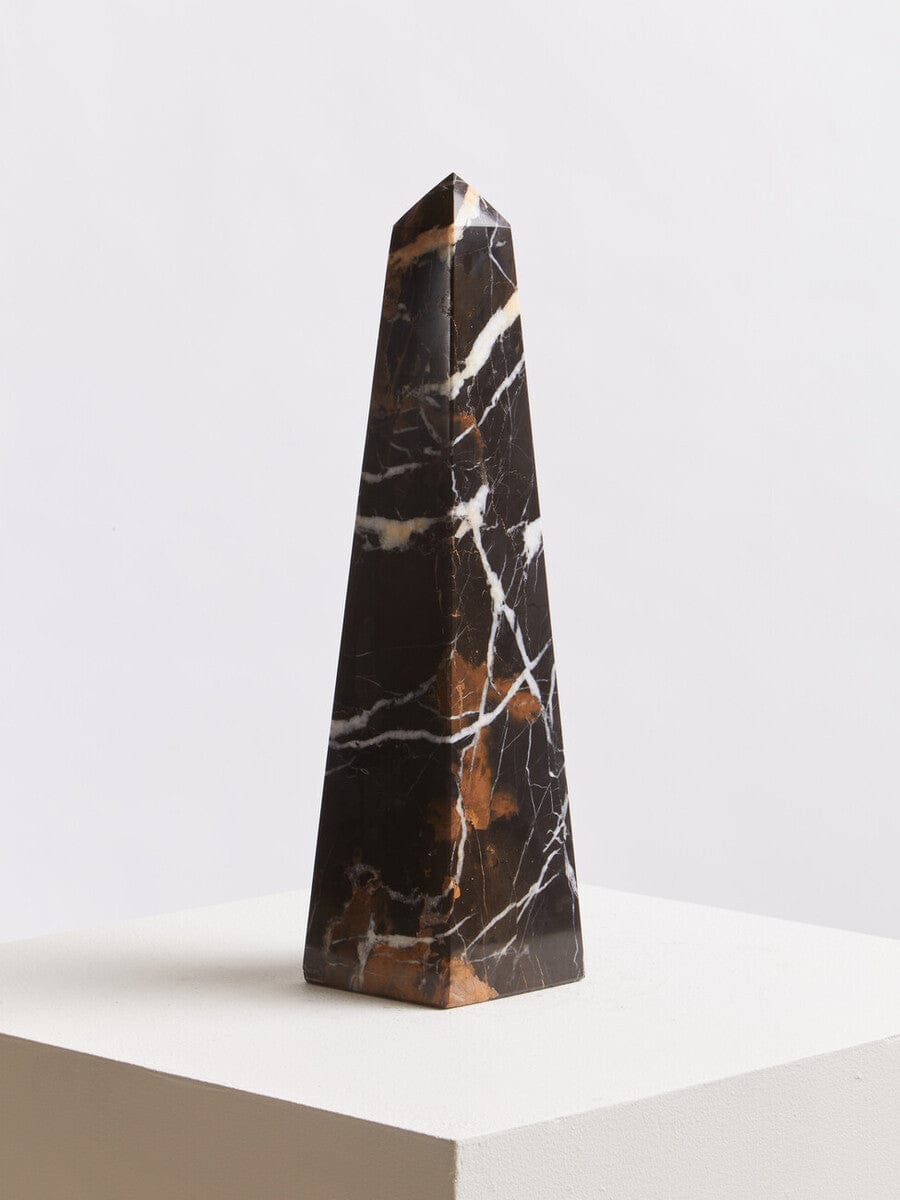 Hamilton Interiors Accessories Salmo Large Black Marble Obelisk House of Isabella UK