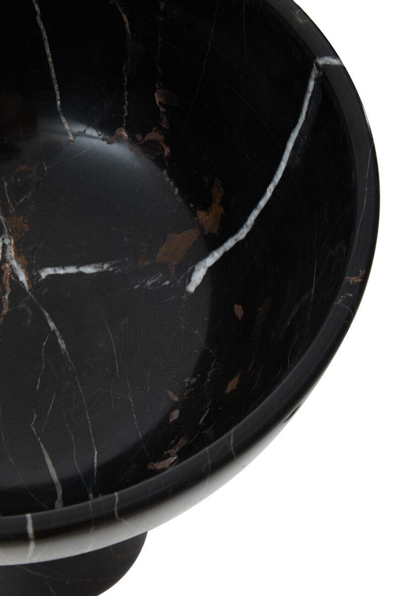 Hamilton Interiors Accessories Salmo Large Black Marble Pedestal Bowl House of Isabella UK