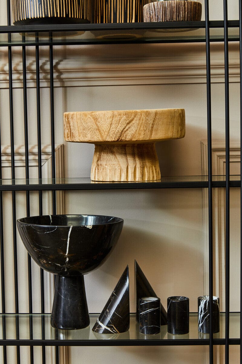 Hamilton Interiors Accessories Salmo Large Black Marble Pedestal Bowl House of Isabella UK