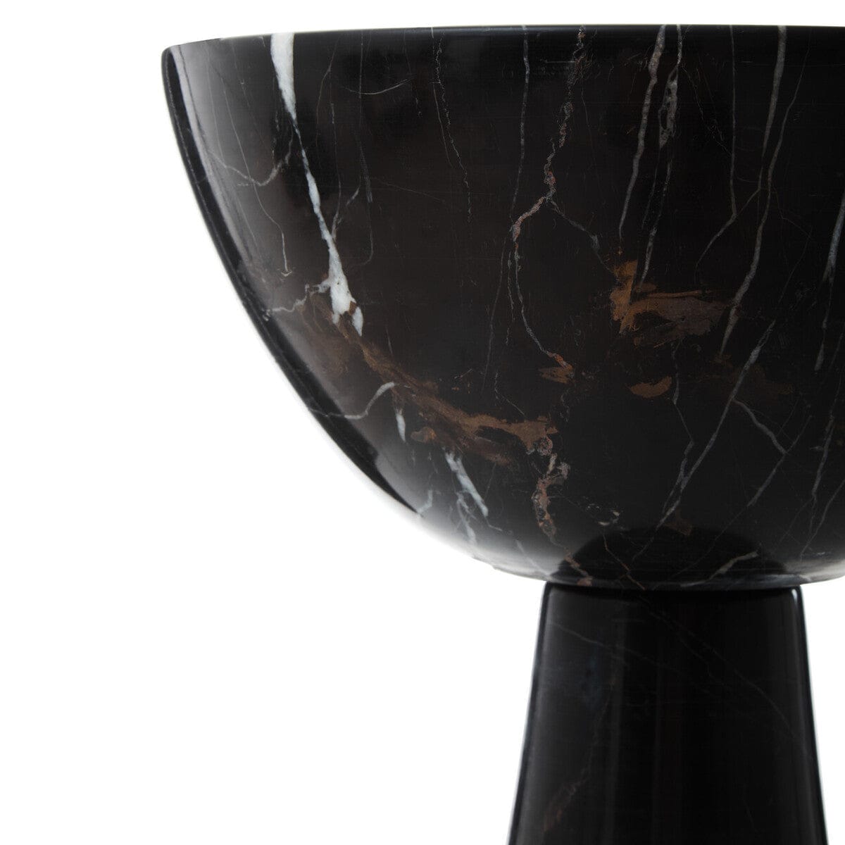 Hamilton Interiors Accessories Salmo Large Black Marble Pedestal Bowl House of Isabella UK