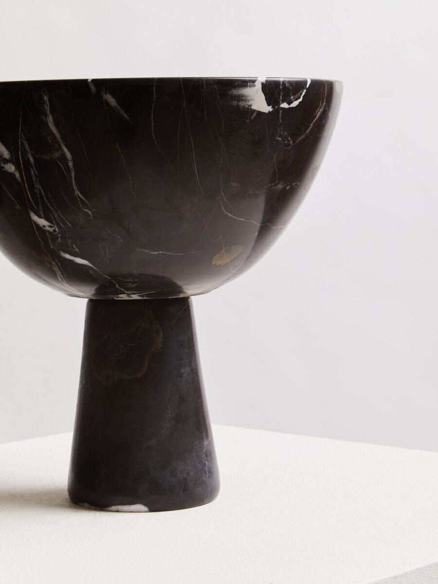 Hamilton Interiors Accessories Salmo Large Black Marble Pedestal Bowl House of Isabella UK