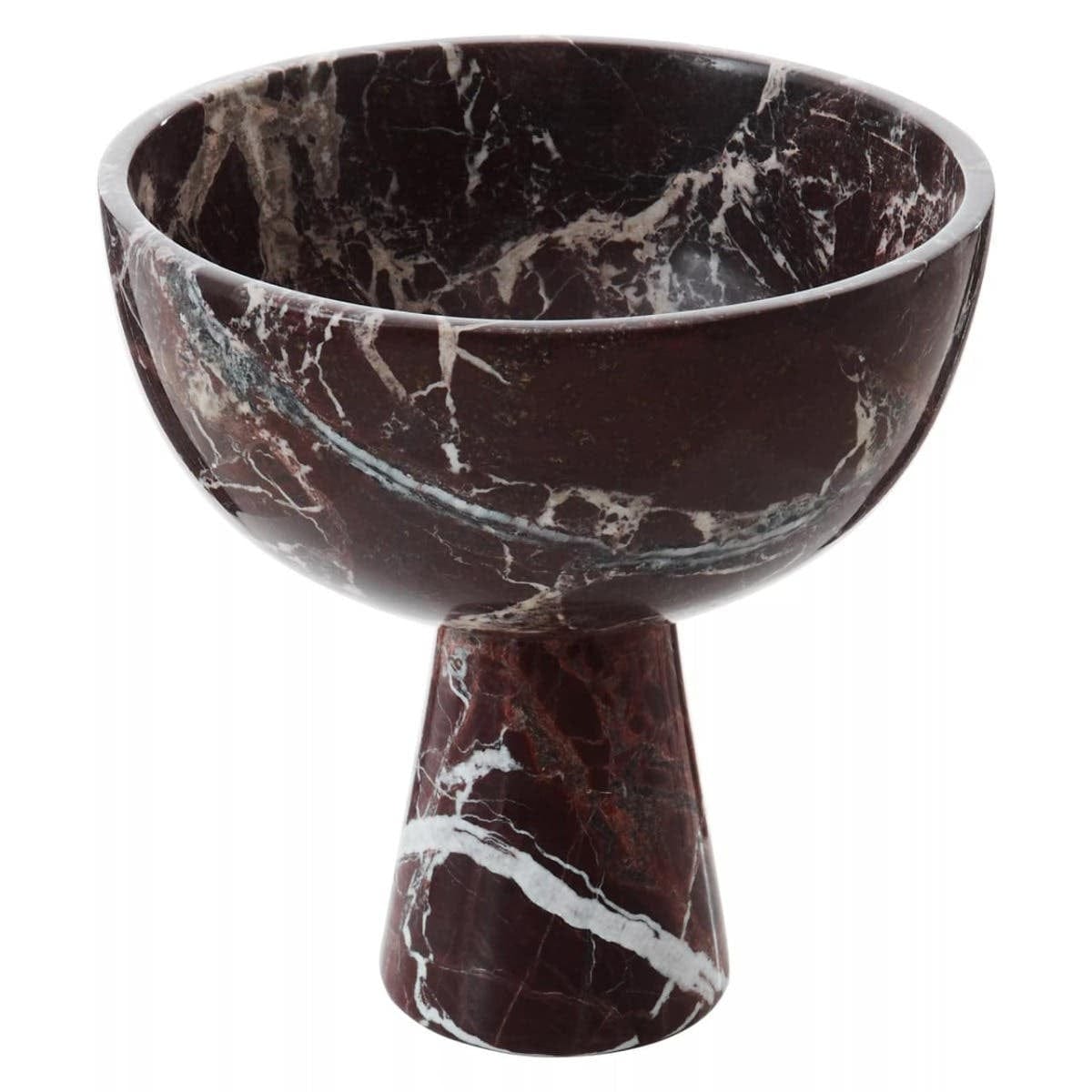 Hamilton Interiors Accessories Salmo Large Red Marble Pedestal Bowl House of Isabella UK