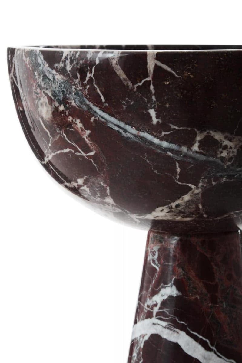 Hamilton Interiors Accessories Salmo Large Red Marble Pedestal Bowl House of Isabella UK