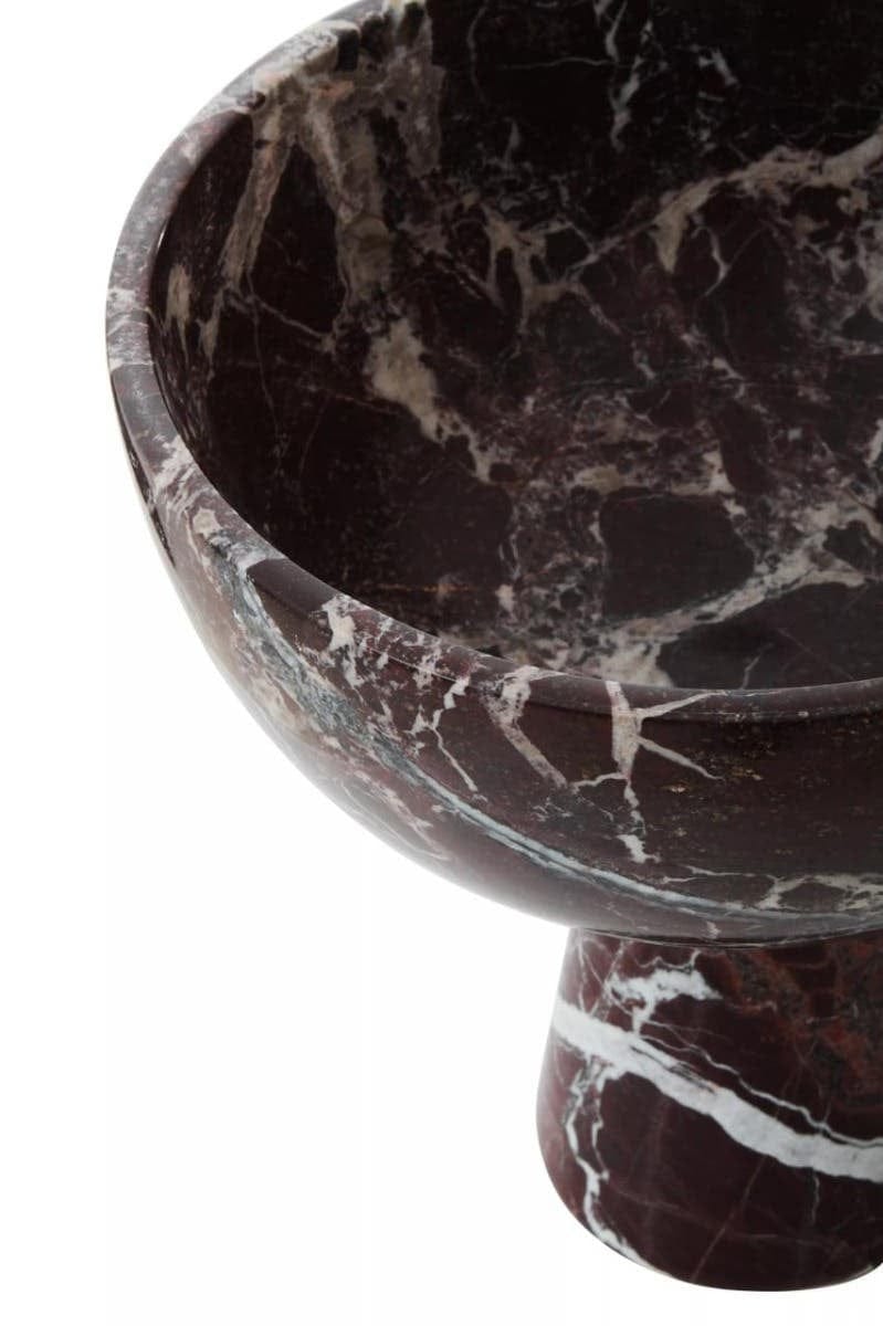 Hamilton Interiors Accessories Salmo Large Red Marble Pedestal Bowl House of Isabella UK