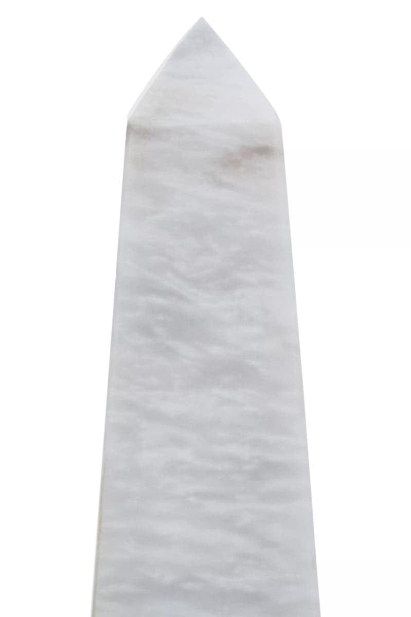 Hamilton Interiors Accessories Salmo Large White Marble Obelisk House of Isabella UK
