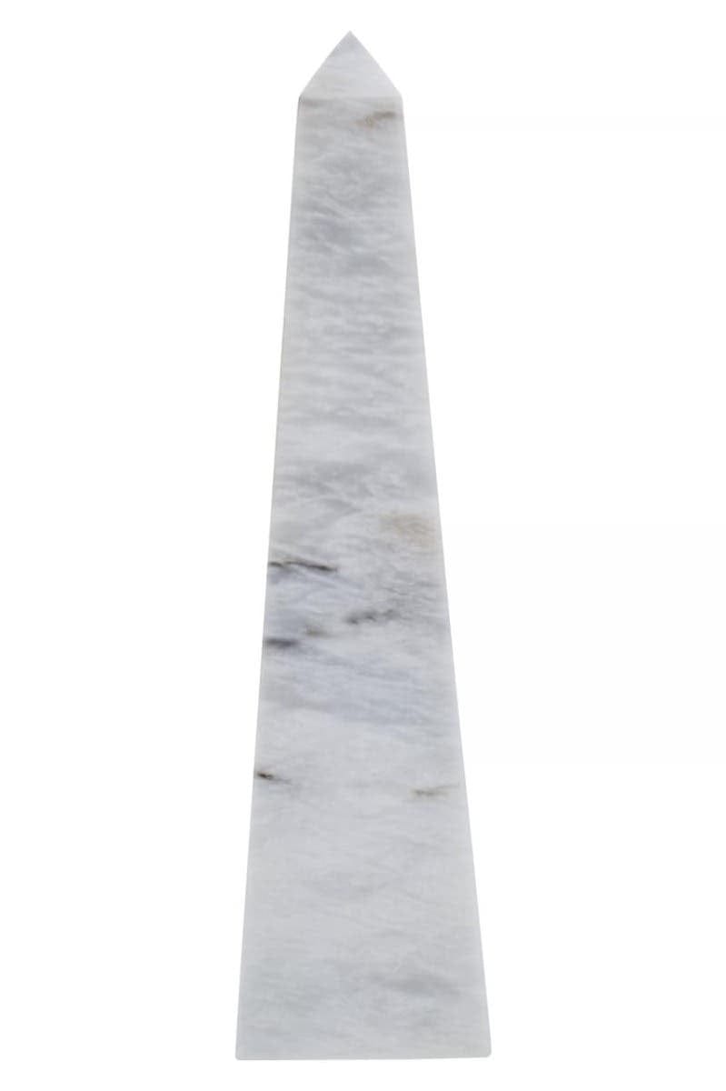 Hamilton Interiors Accessories Salmo Large White Marble Obelisk House of Isabella UK