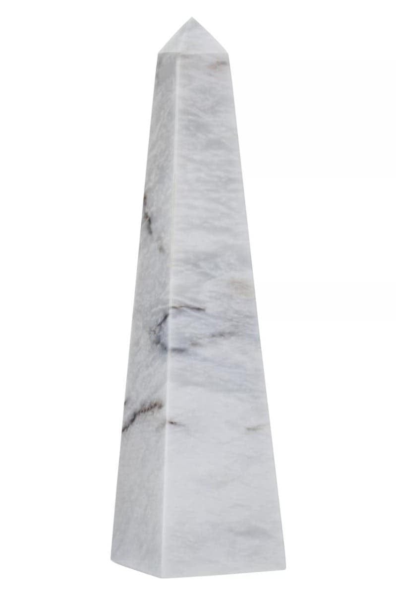 Hamilton Interiors Accessories Salmo Large White Marble Obelisk House of Isabella UK