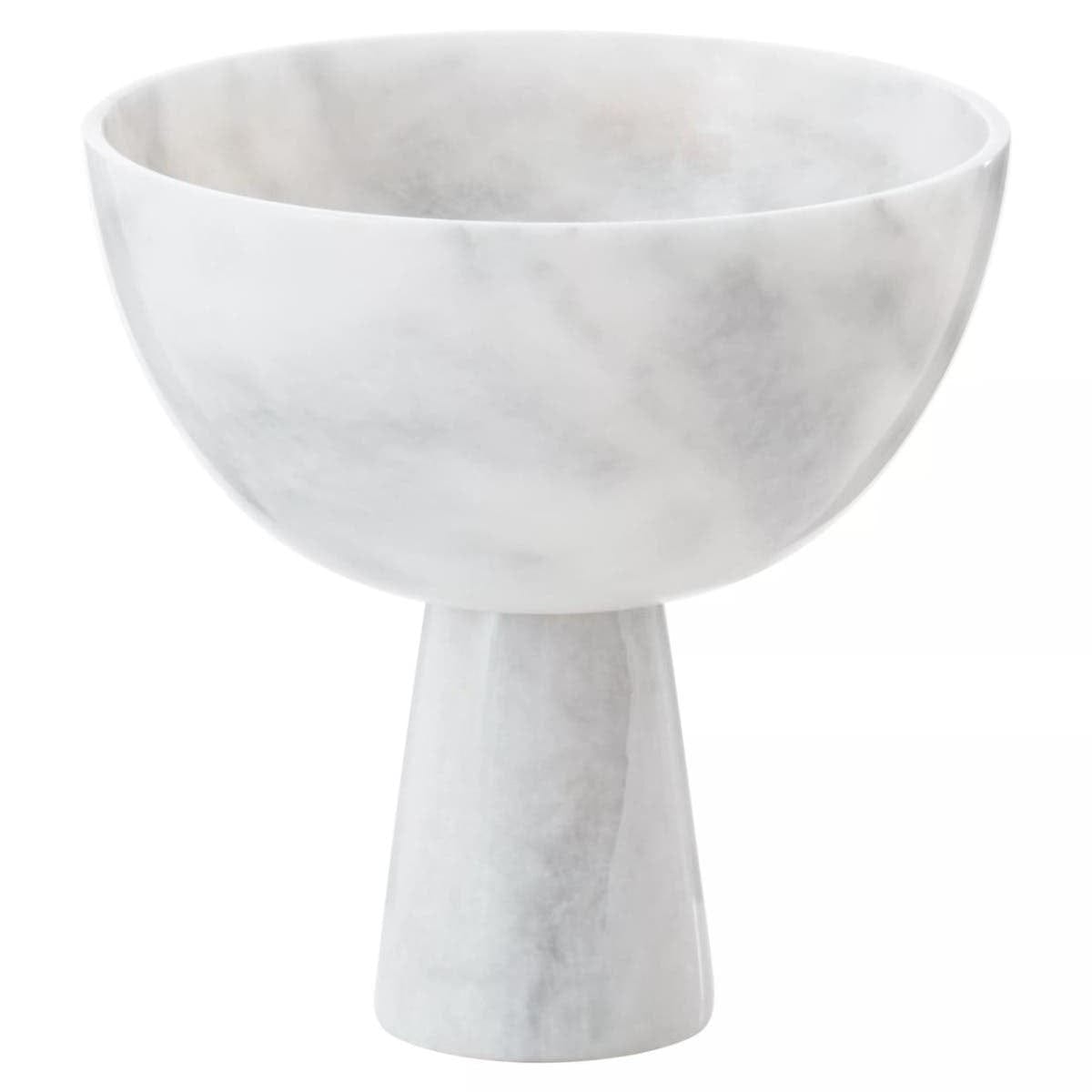 Hamilton Interiors Accessories Salmo Large White Marble Pedestal Bowl House of Isabella UK