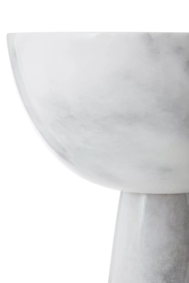Hamilton Interiors Accessories Salmo Large White Marble Pedestal Bowl House of Isabella UK