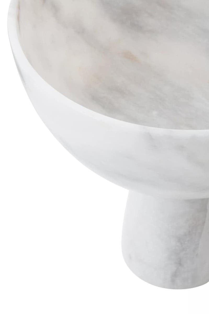 Hamilton Interiors Accessories Salmo Large White Marble Pedestal Bowl House of Isabella UK