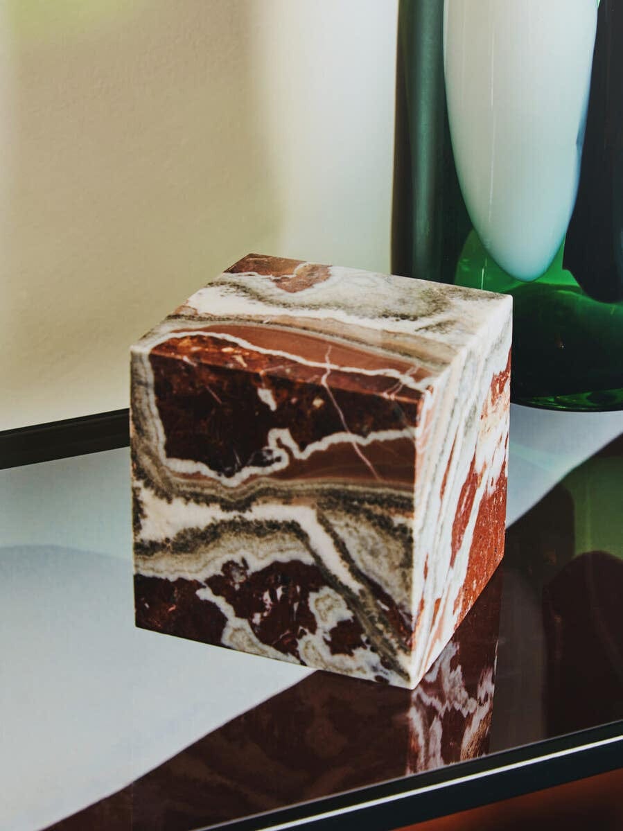 Hamilton Interiors Accessories Salmo Marble Cube Ornament House of Isabella UK