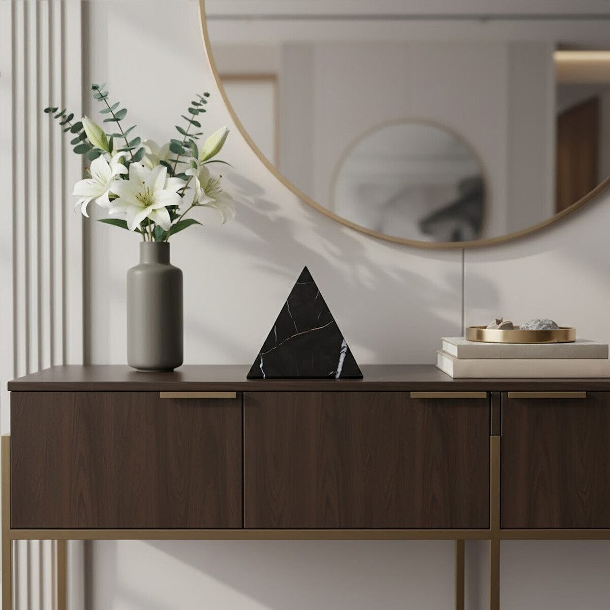 Hamilton Interiors Accessories Salmo Marble Pyramid Ornament House of Isabella UK