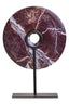 Hamilton Interiors Accessories Salmo Medium Red Marble Round Dia 25cm Disc Sculpture House of Isabella UK