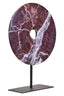 Hamilton Interiors Accessories Salmo Medium Red Marble Round Dia 25cm Disc Sculpture House of Isabella UK