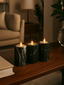 Hamilton Interiors Accessories Salmo Set Of Three Black Marble Tealight Holders House of Isabella UK