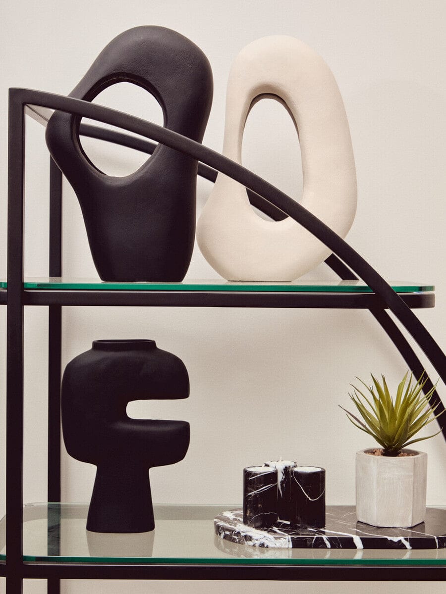 Hamilton Interiors Accessories Salmo Set Of Three Black Marble Tealight Holders House of Isabella UK