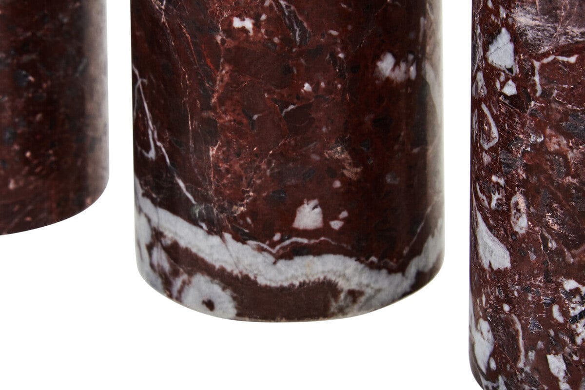 Hamilton Interiors Accessories Salmo Set Of Three Red Marble Tealight Holders House of Isabella UK