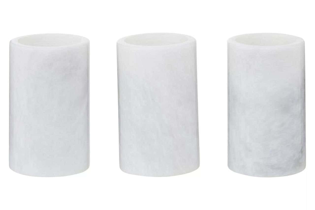 Hamilton Interiors Accessories Salmo Set Of Three White Marble Tealight Holders House of Isabella UK