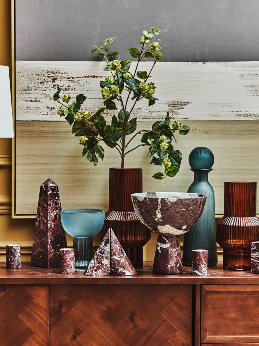 Hamilton Interiors Accessories Salmo Set Of Two Red Marble Bookends House of Isabella UK