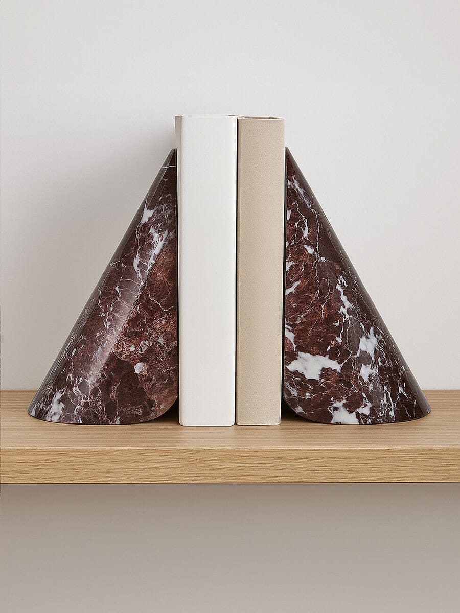Hamilton Interiors Accessories Salmo Set Of Two Red Marble Bookends House of Isabella UK