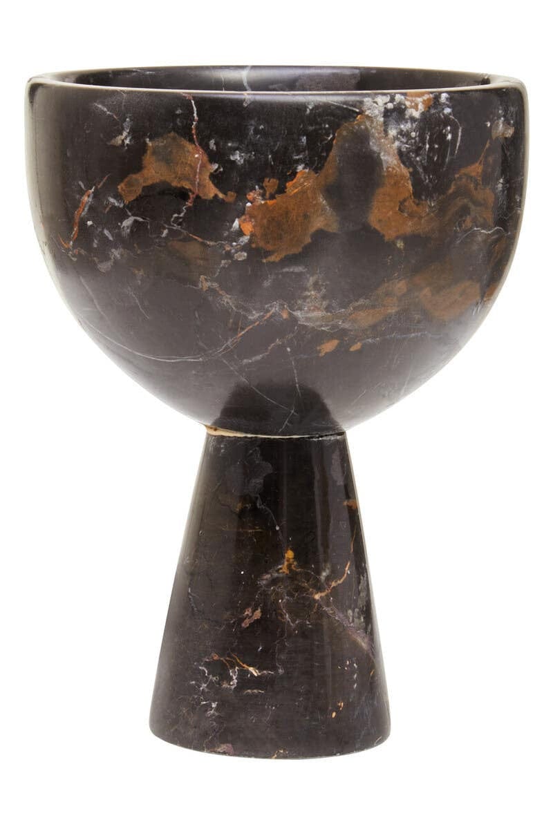 Hamilton Interiors Accessories Salmo Small Black Marble Pedestal Bowl House of Isabella UK