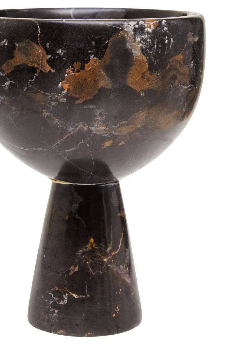 Hamilton Interiors Accessories Salmo Small Black Marble Pedestal Bowl House of Isabella UK