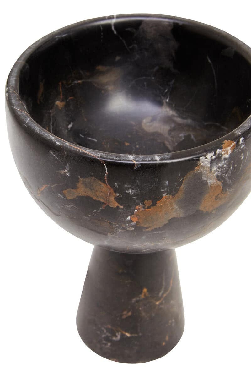 Hamilton Interiors Accessories Salmo Small Black Marble Pedestal Bowl House of Isabella UK