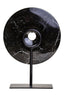 Hamilton Interiors Accessories Salmo Small Black Marble Round Dia 20cm Disc Sculpture House of Isabella UK