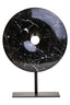 Hamilton Interiors Accessories Salmo Small Black Marble Round Dia 20cm Disc Sculpture House of Isabella UK