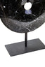 Hamilton Interiors Accessories Salmo Small Black Marble Round Dia 20cm Disc Sculpture House of Isabella UK
