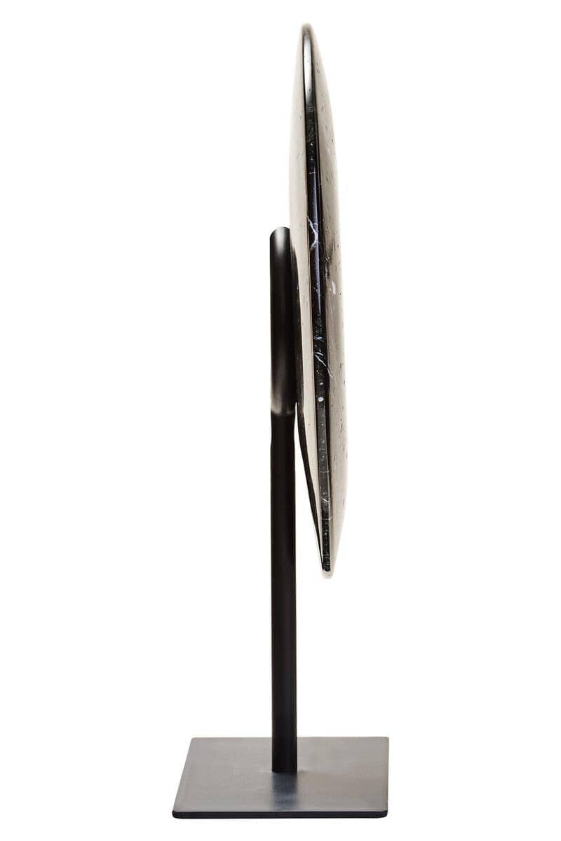 Hamilton Interiors Accessories Salmo Small Black Marble Round Dia 20cm Disc Sculpture House of Isabella UK