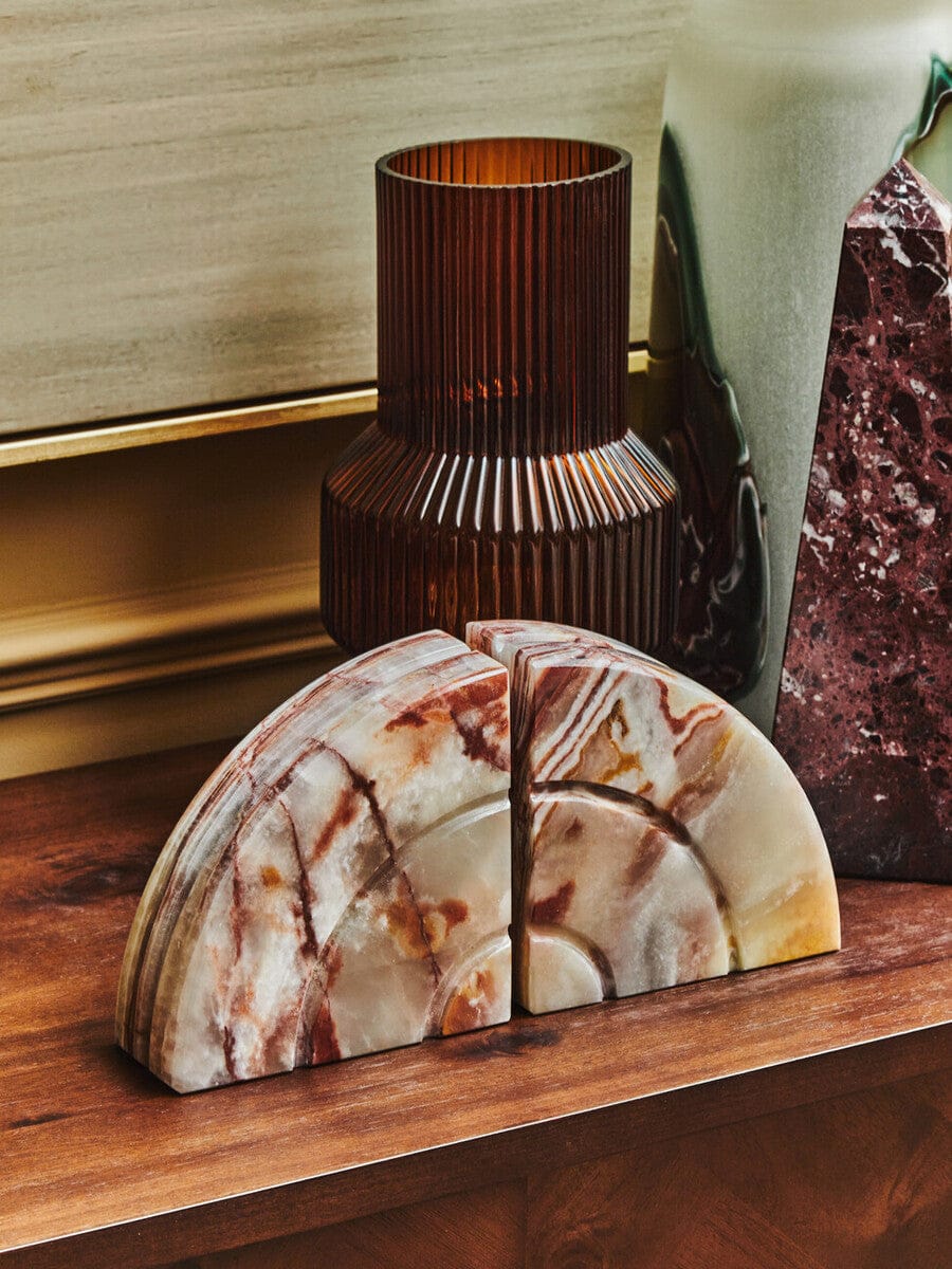 Hamilton Interiors Accessories Salmo Small Red Marble Obelisk House of Isabella UK