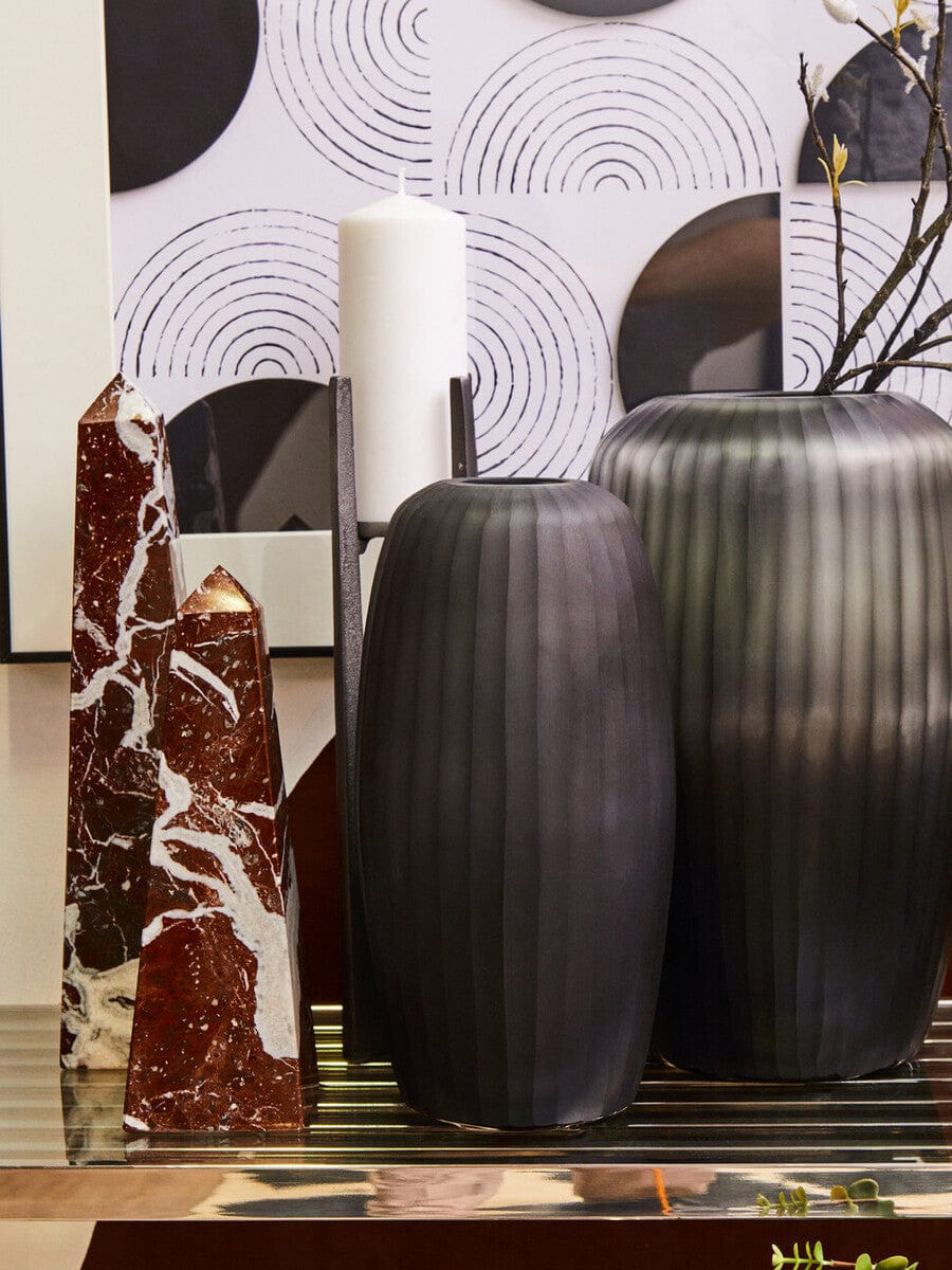 Hamilton Interiors Accessories Salmo Small Red Marble Obelisk House of Isabella UK