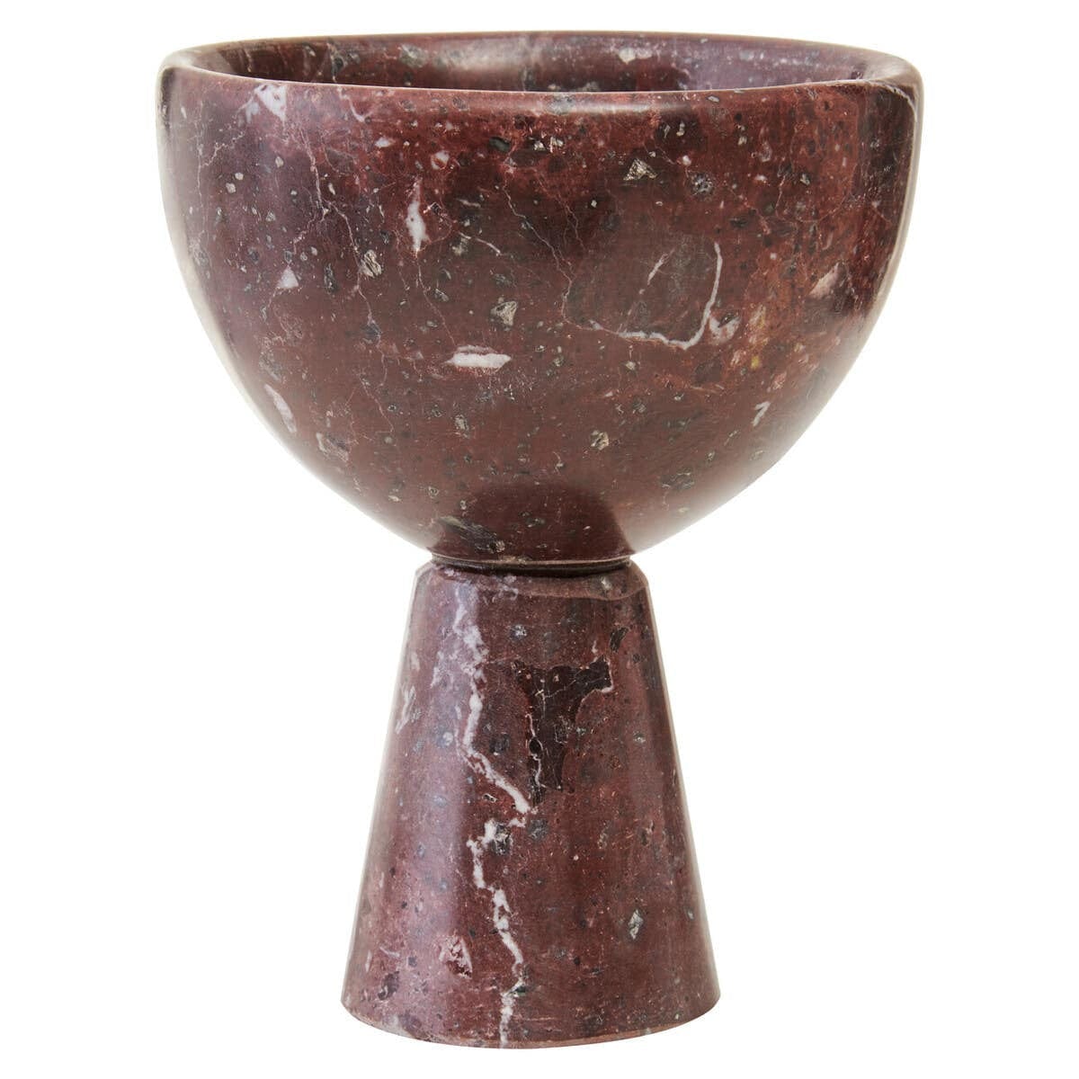 Hamilton Interiors Accessories Salmo Small Red Marble Pedestal Bowl House of Isabella UK