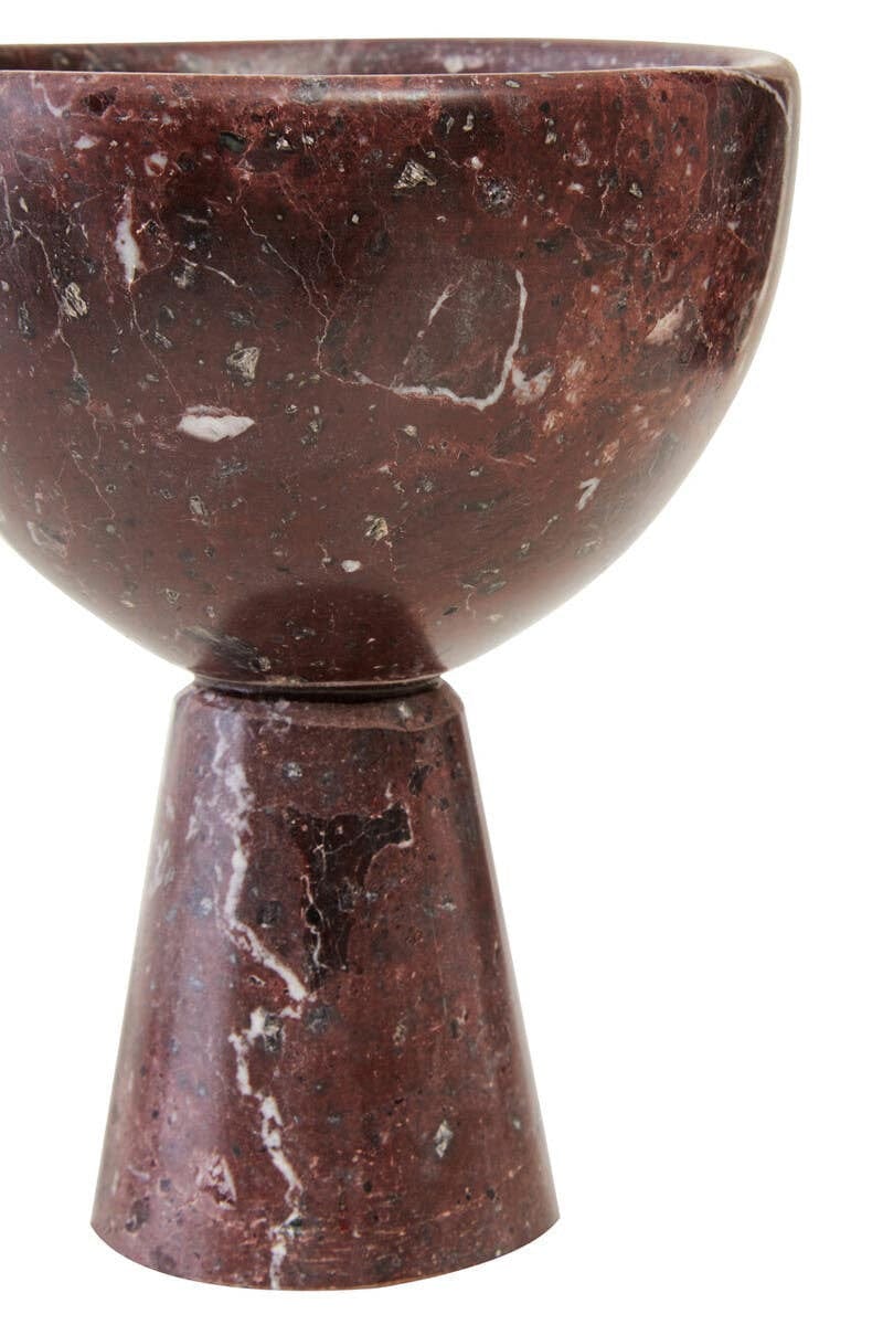 Hamilton Interiors Accessories Salmo Small Red Marble Pedestal Bowl House of Isabella UK