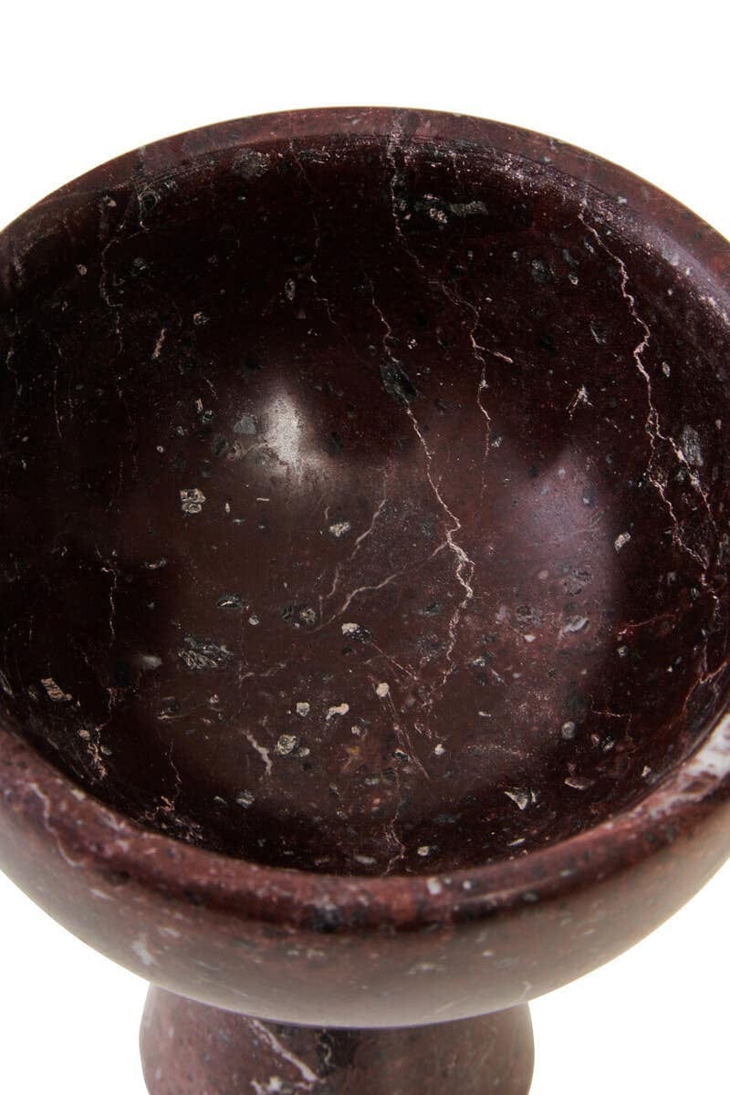 Hamilton Interiors Accessories Salmo Small Red Marble Pedestal Bowl House of Isabella UK