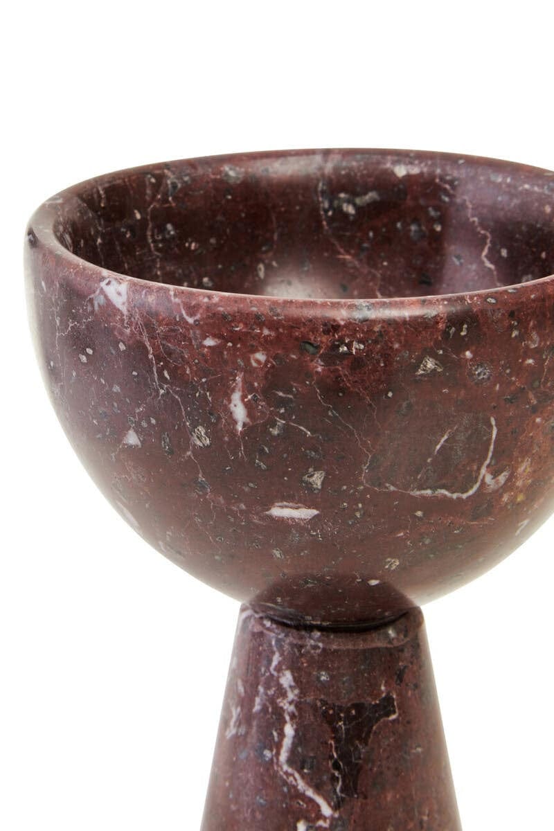 Hamilton Interiors Accessories Salmo Small Red Marble Pedestal Bowl House of Isabella UK