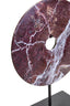 Hamilton Interiors Accessories Salmo Small Red Marble Round Dia 20cm Disc Sculpture House of Isabella UK
