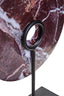 Hamilton Interiors Accessories Salmo Small Red Marble Round Dia 20cm Disc Sculpture House of Isabella UK