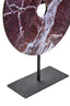Hamilton Interiors Accessories Salmo Small Red Marble Round Dia 20cm Disc Sculpture House of Isabella UK